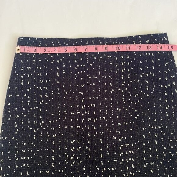 J Crew No 2 Pencil Skirt Navy Tweed Spotted - Picture 11 of 12